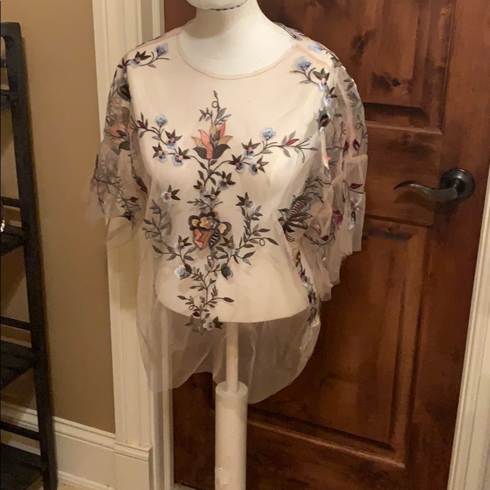 Sheer Embroidered Top